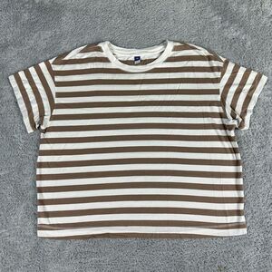 Old Navy Tan and White Striped Tee